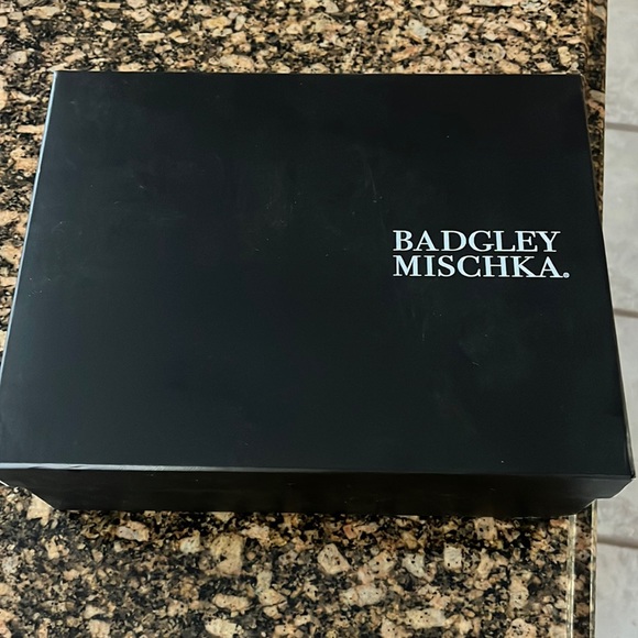 BadgleyMischka Clara Ankle Strap Pearl Jeweled Embellished Satin Dress Sandals - Picture 3 of 4